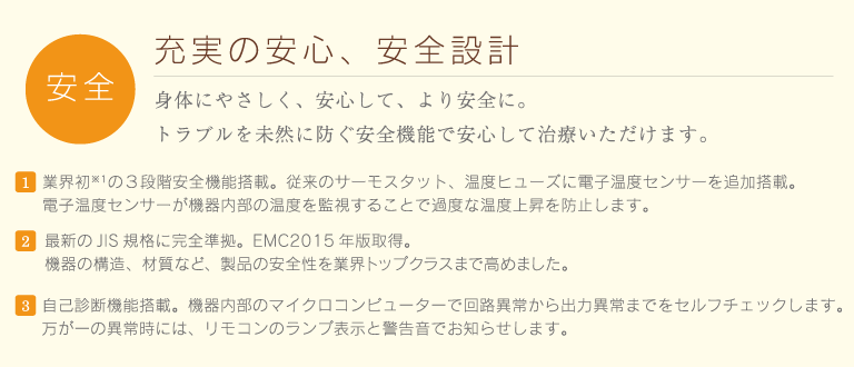 テスラメイトEXの安心・安全設計